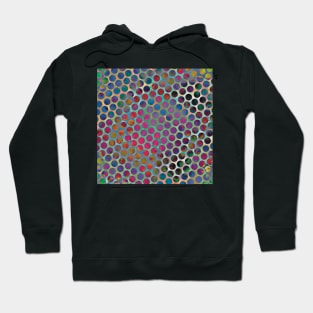 Rainbow Circle Mesh, Digital Illustration, Geometric Pattern Hoodie